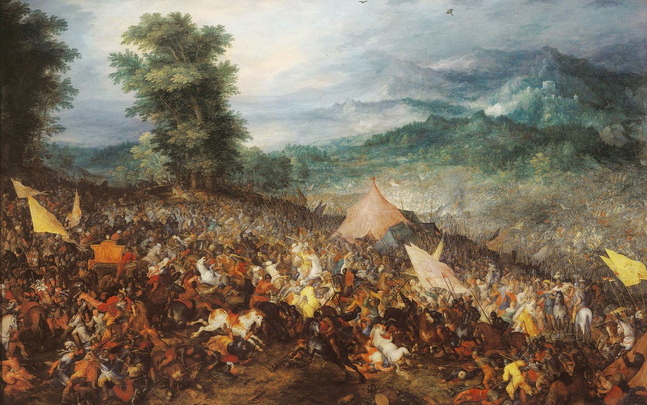 Slaget ved Gaugamela av Jan the Elder Brueghel
