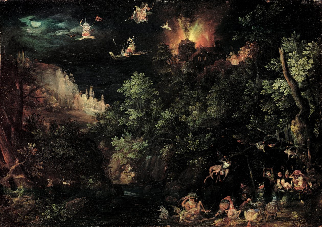 The Temptation of St. Anthony, 1595 (olje på kobber) av Jan the Elder Brueghel