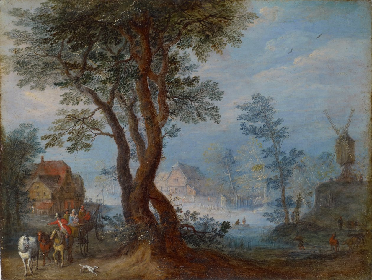 Landsbylandskap med figurer, ca.1603 av Jan the Elder Brueghel