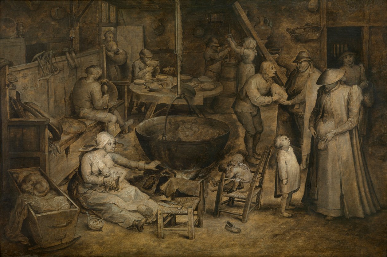 Besøk til bøndene (olje på panel) av Jan the Elder Brueghel