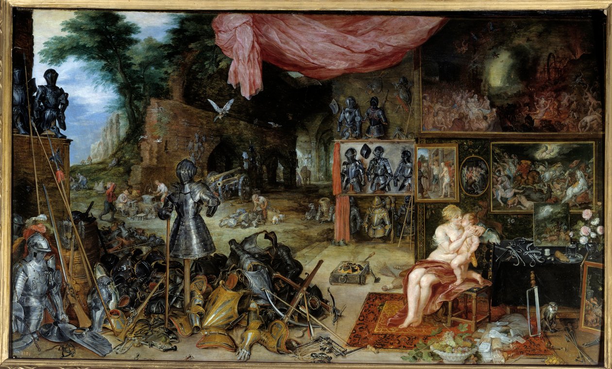 ta på ham. Allegori over de fem sansene Maleri av Jan I Brueghel Dit De Velours (1568-1625) Ec. Flam av Jan the Elder Brueghel
