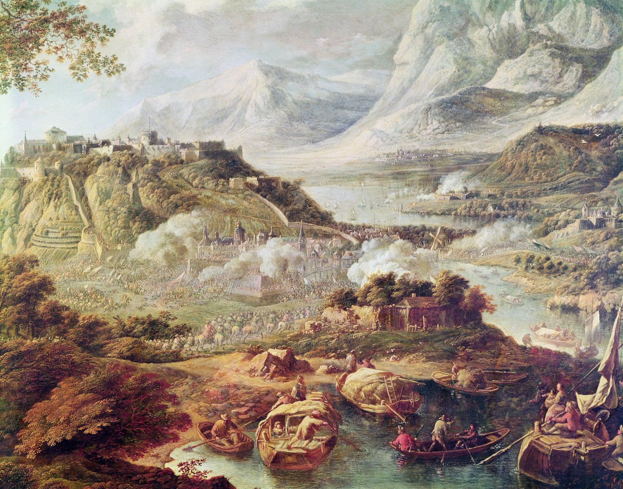 Angrep på en festning (olje på lerret) av Jan the Elder Griffier
