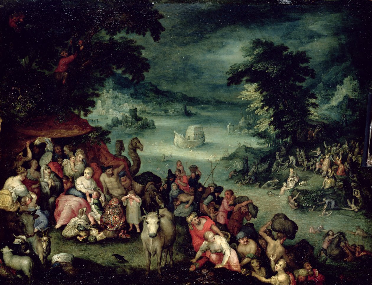Den store flommen (olje på kobber) av Jan the Elder copy Brueghel