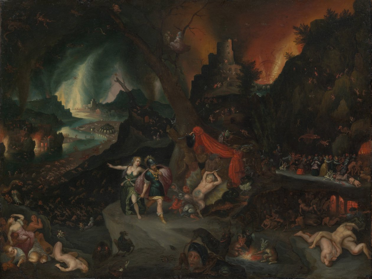 Aeneas og sibylla i underverdenen av Jan the Younger Brueghel