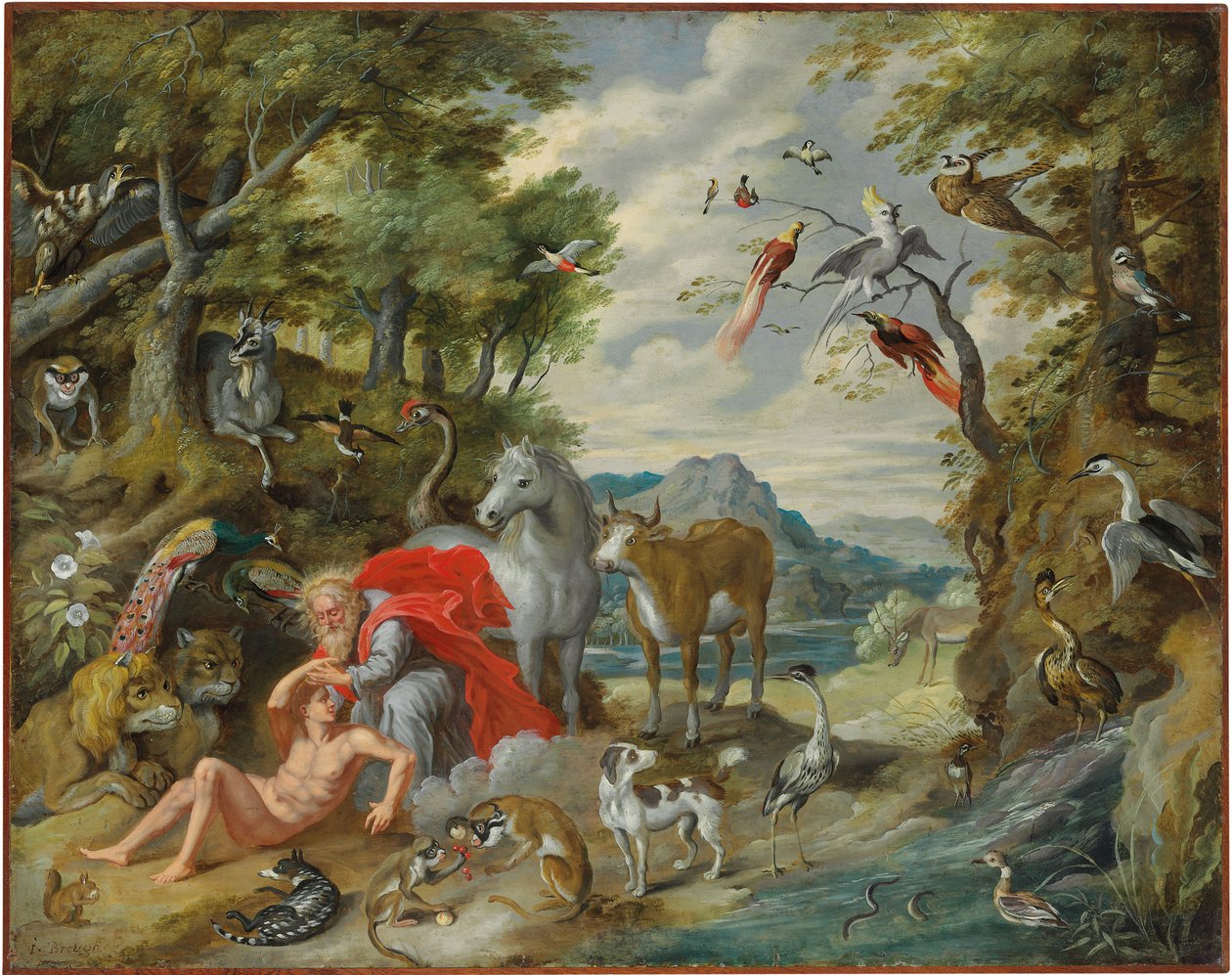 Skapelsen av Adam, fra historien om Adam og Eva av Jan Brueghel the Younger