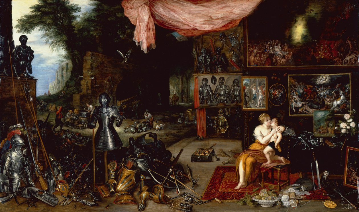 The Five Senses, Touch (olje på panel) av Jan the Younger Brueghel