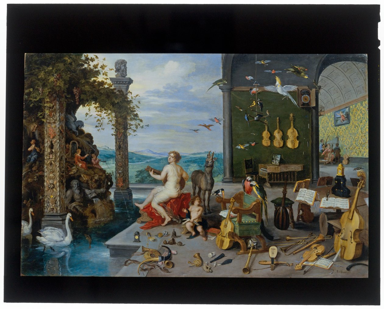 Hørselssansen av Jan the Younger Brueghel