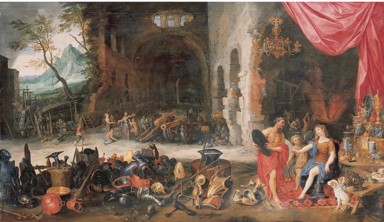 Venus ved Vulcans smia av Jan Brueghel the Younger