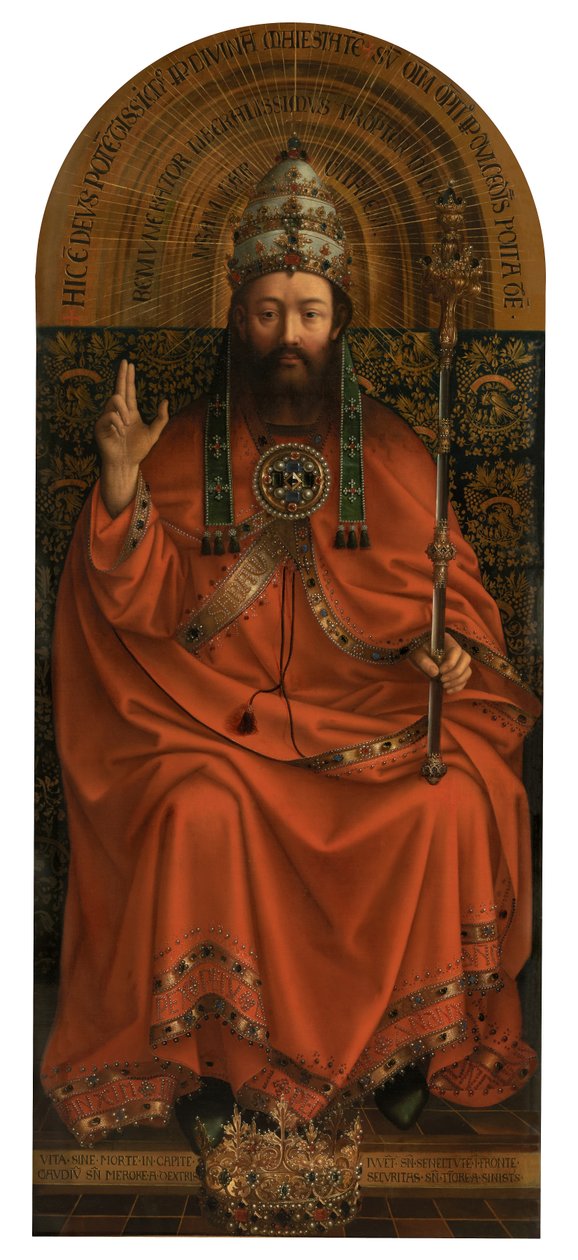 Gud den allmektige (olje på lerret) av Jan van (after) Eyck
