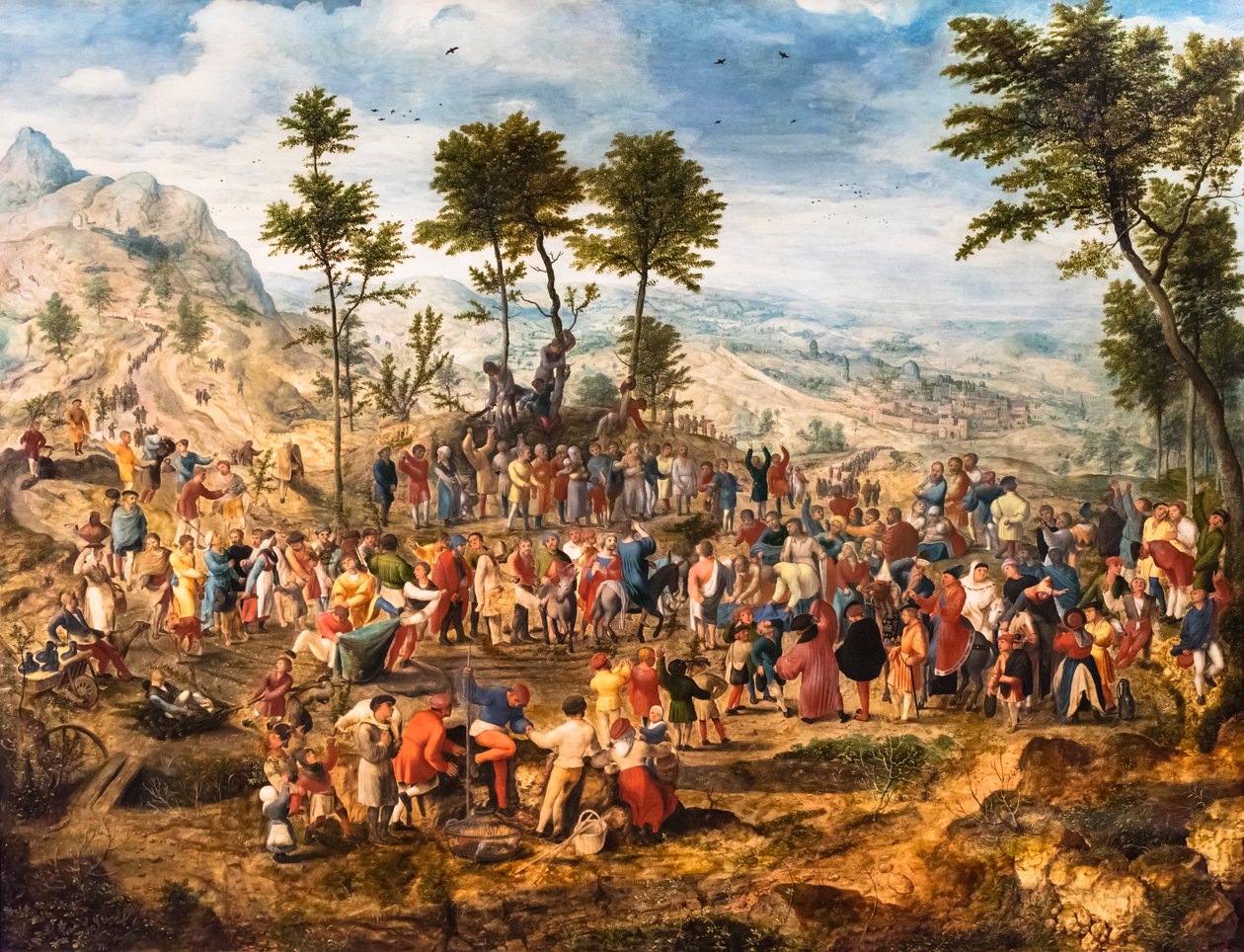 Kristi inntog i Jerusalem, ca. 1540 (Tempera og olje på tre (eik)) av Jan van Amstel