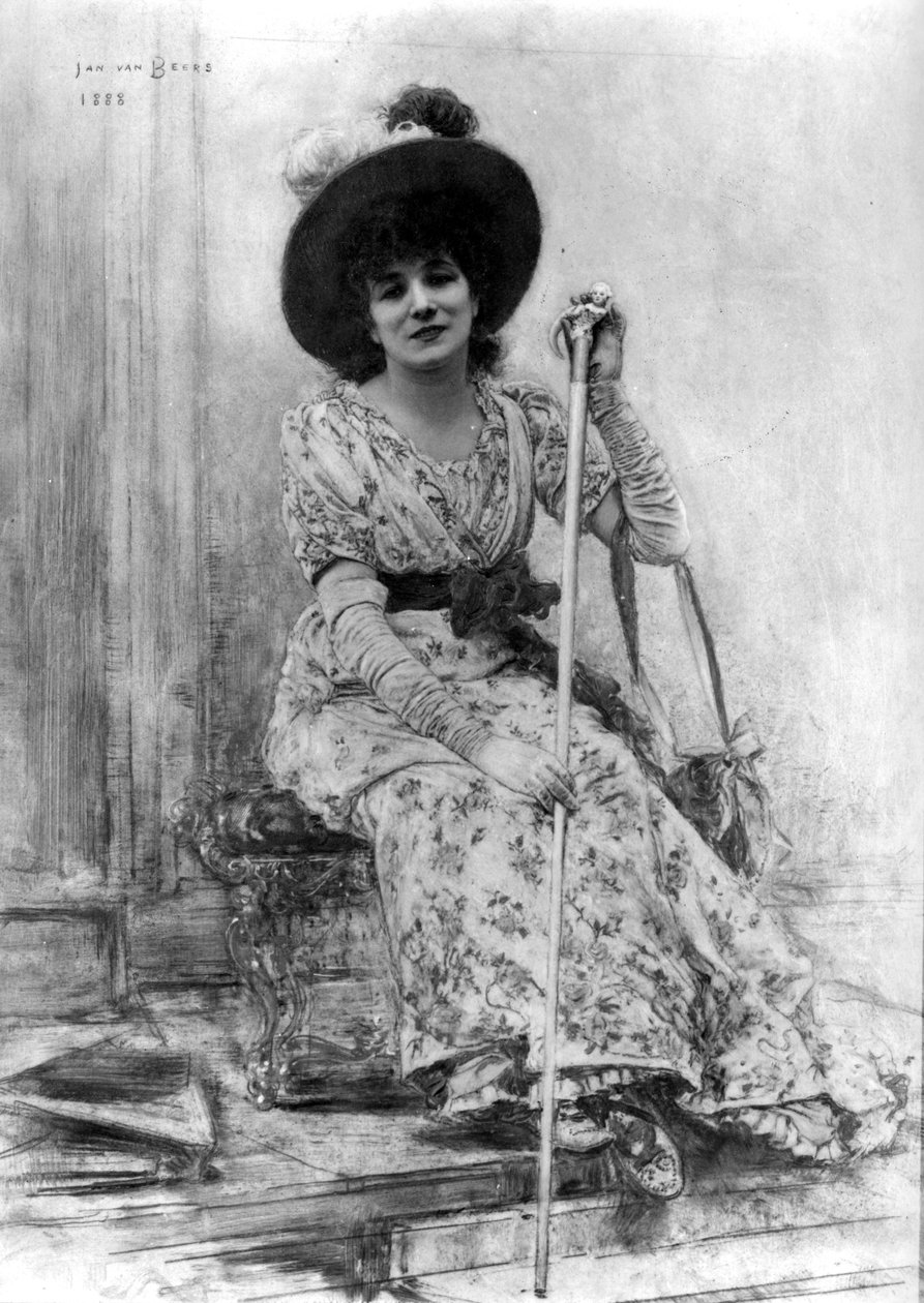 Portrett av Sarah Bernhardt (1844-1923) av Jan van Beers