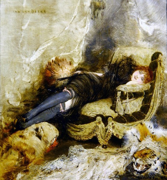 The Courtesan, ca. 1990 (olje på panel) av Jan van Beers
