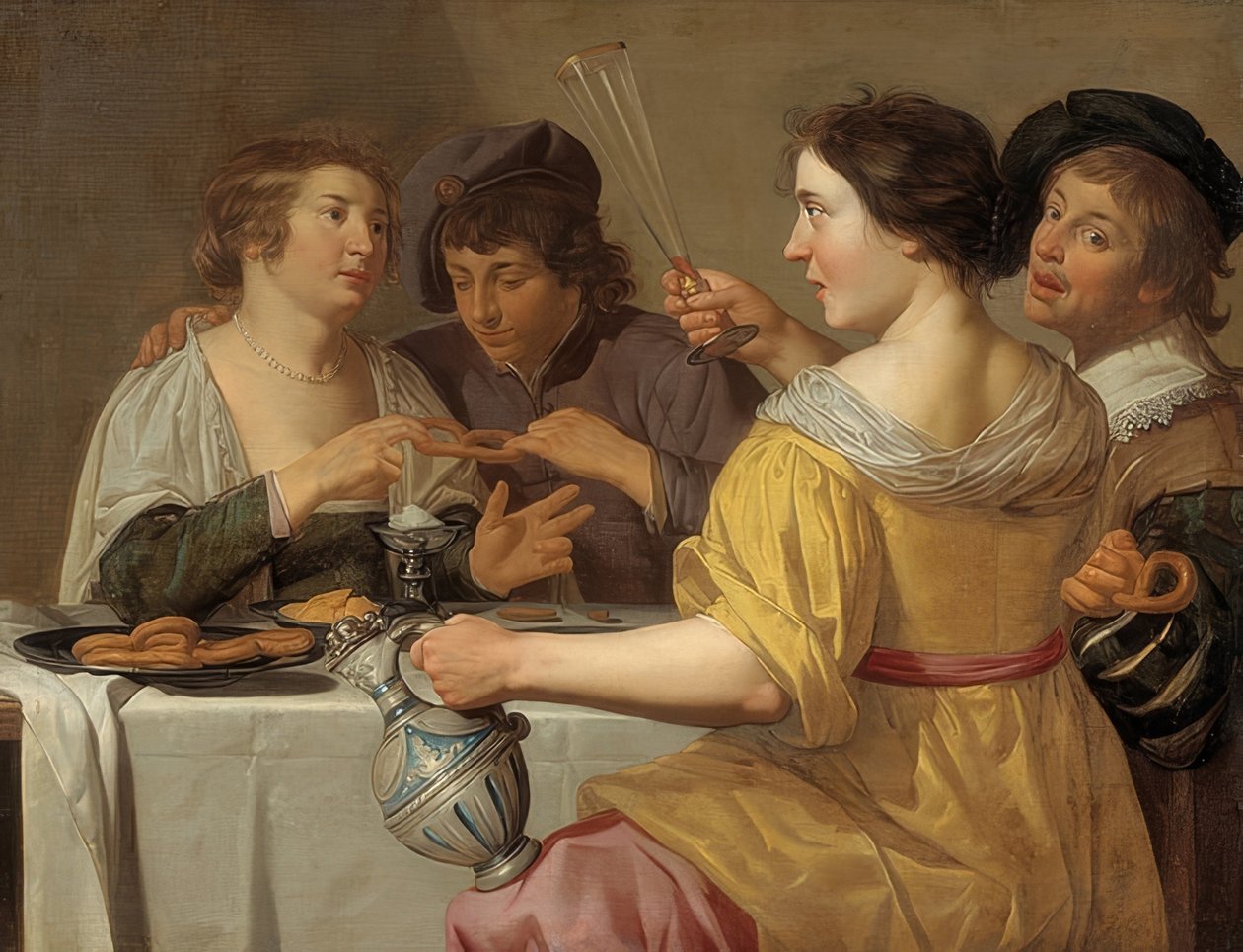 Kringlespiserne. 1630-40 av Jan van Bijlert