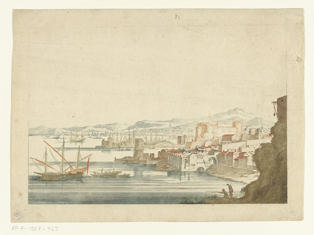 Utsikt over en italiensk havn av Jan van Call (I)