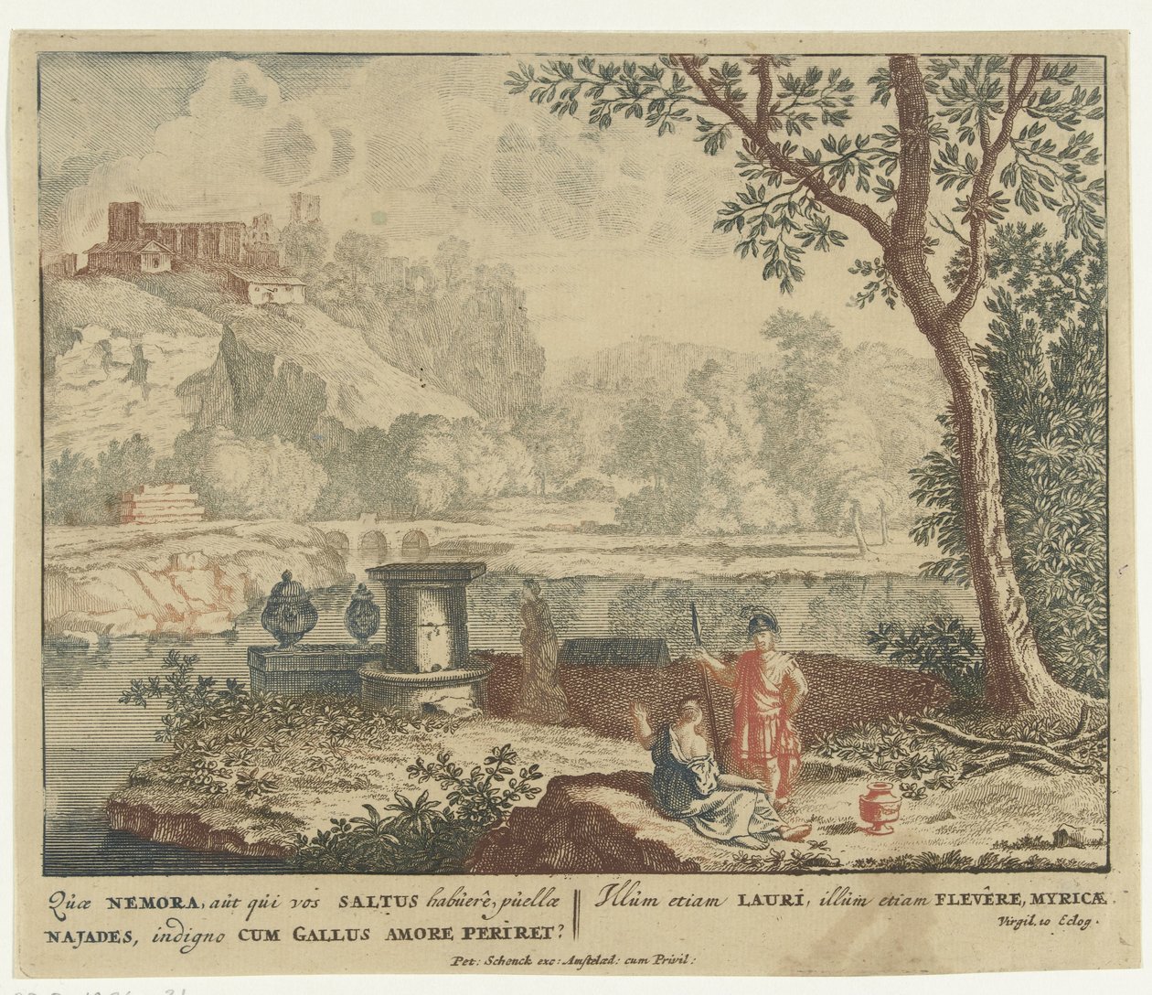 Mann ber ved et offeralter Scener fra Virgils diktsamling Bucolica (serietittel) av Jan van Call (I)