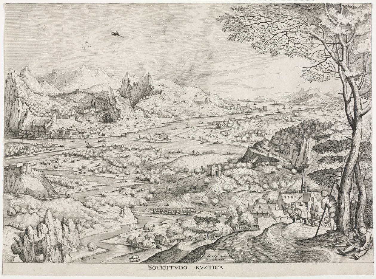 De store landskapene: Rustic Solicitus, ca. 1555-1558. av Jan van Doetechum