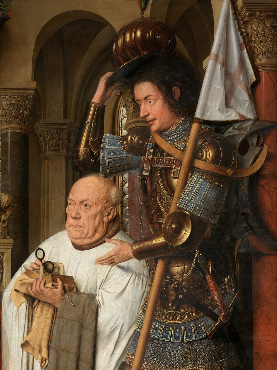 Detalj av jomfruen og barnet med kanon Joris van der Paele av Jan van Eyck