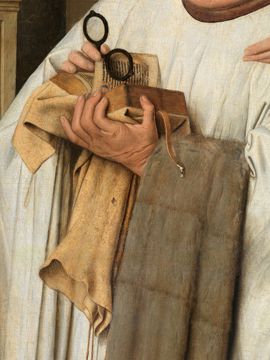 Detalj av jomfruen og barnet med kanon Joris van der Paele av Jan van Eyck