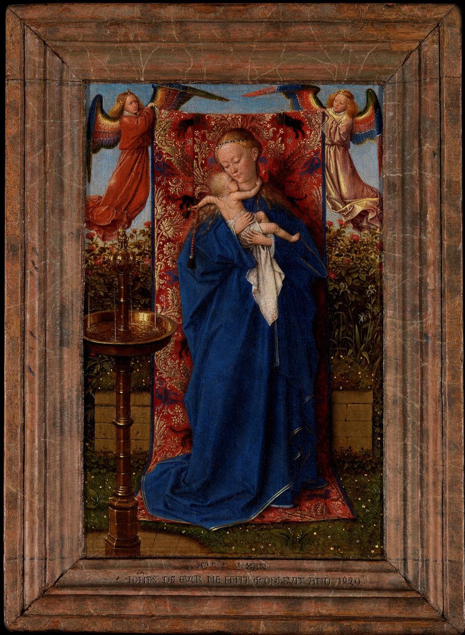 Madonna og barn ved fontenen av Jan van Eyck