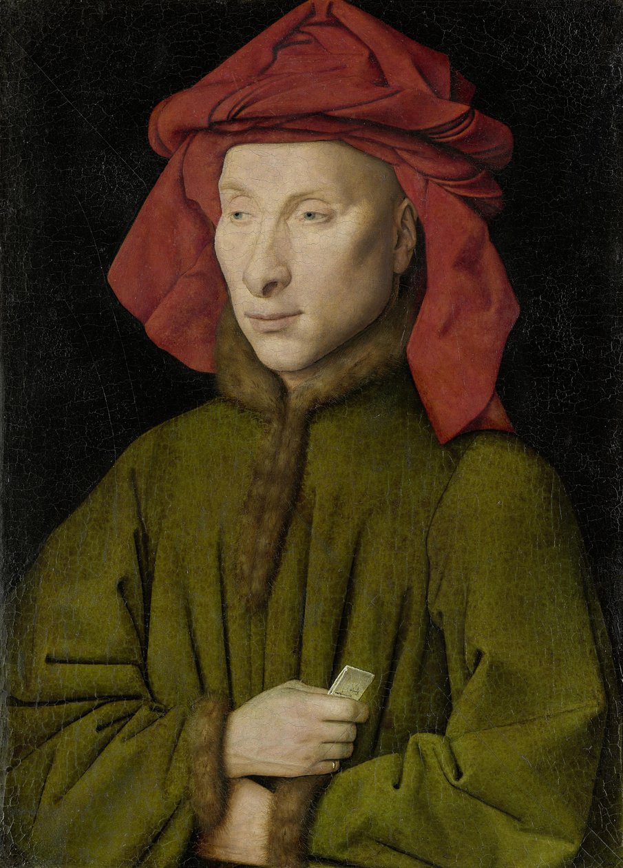 Portrett av en mann med rød chaperon av Jan van Eyck