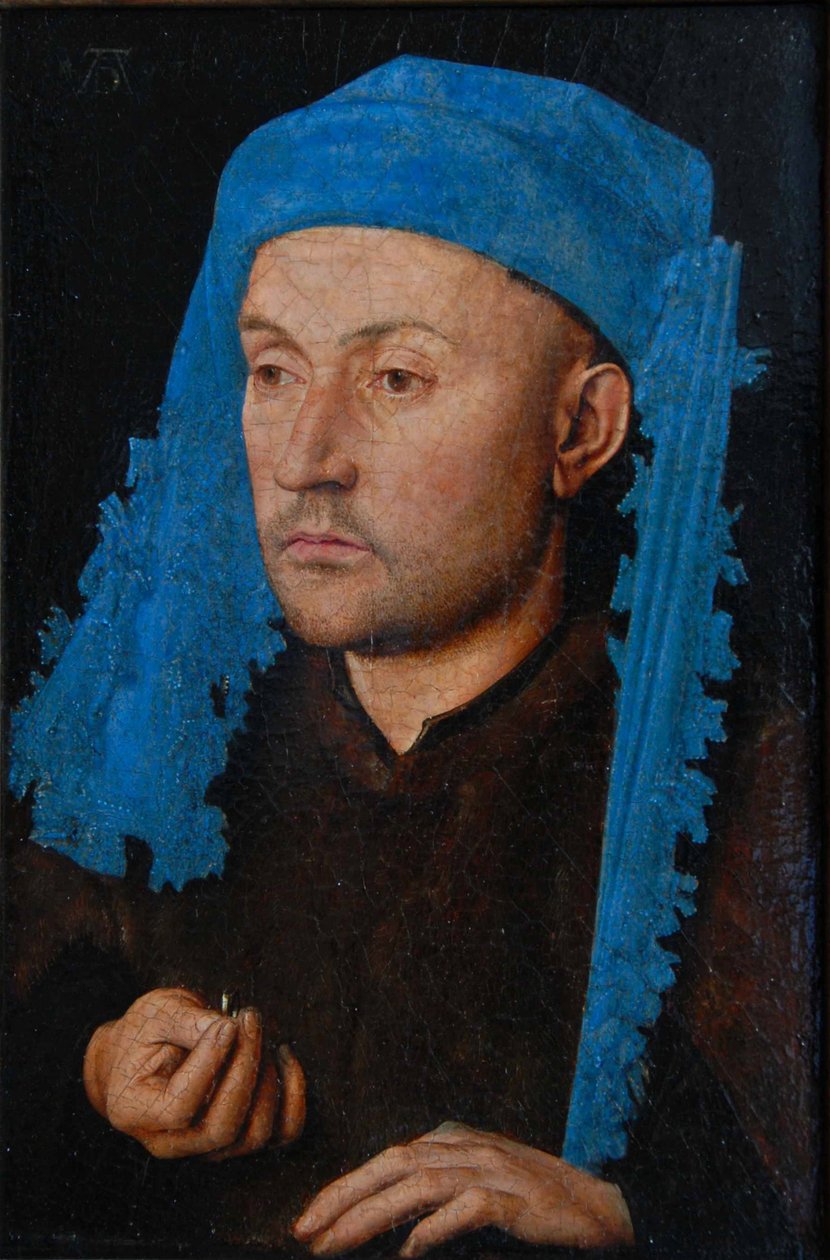 Portrett av en mann med en blå chaperon Mann med ring av Jan van Eyck