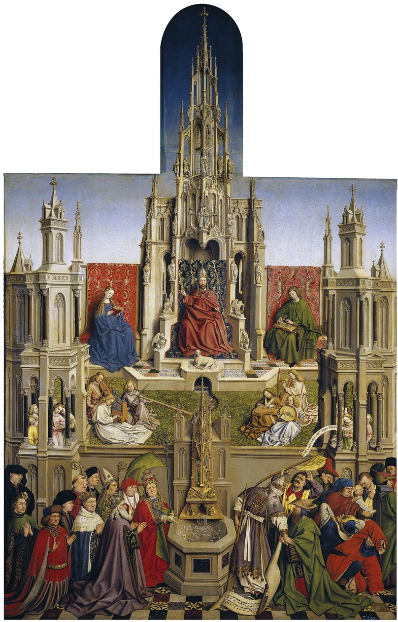 Nådefontenen og Ekklesias triumf over synagogen, 1430 av Jan van Eyck