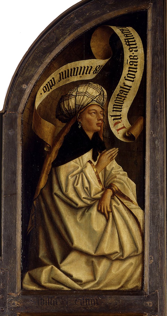 Gent-altertavlen. Tilbedelse av det mystiske lam: Erythraean Sibyl, 1432. av Jan van Eyck