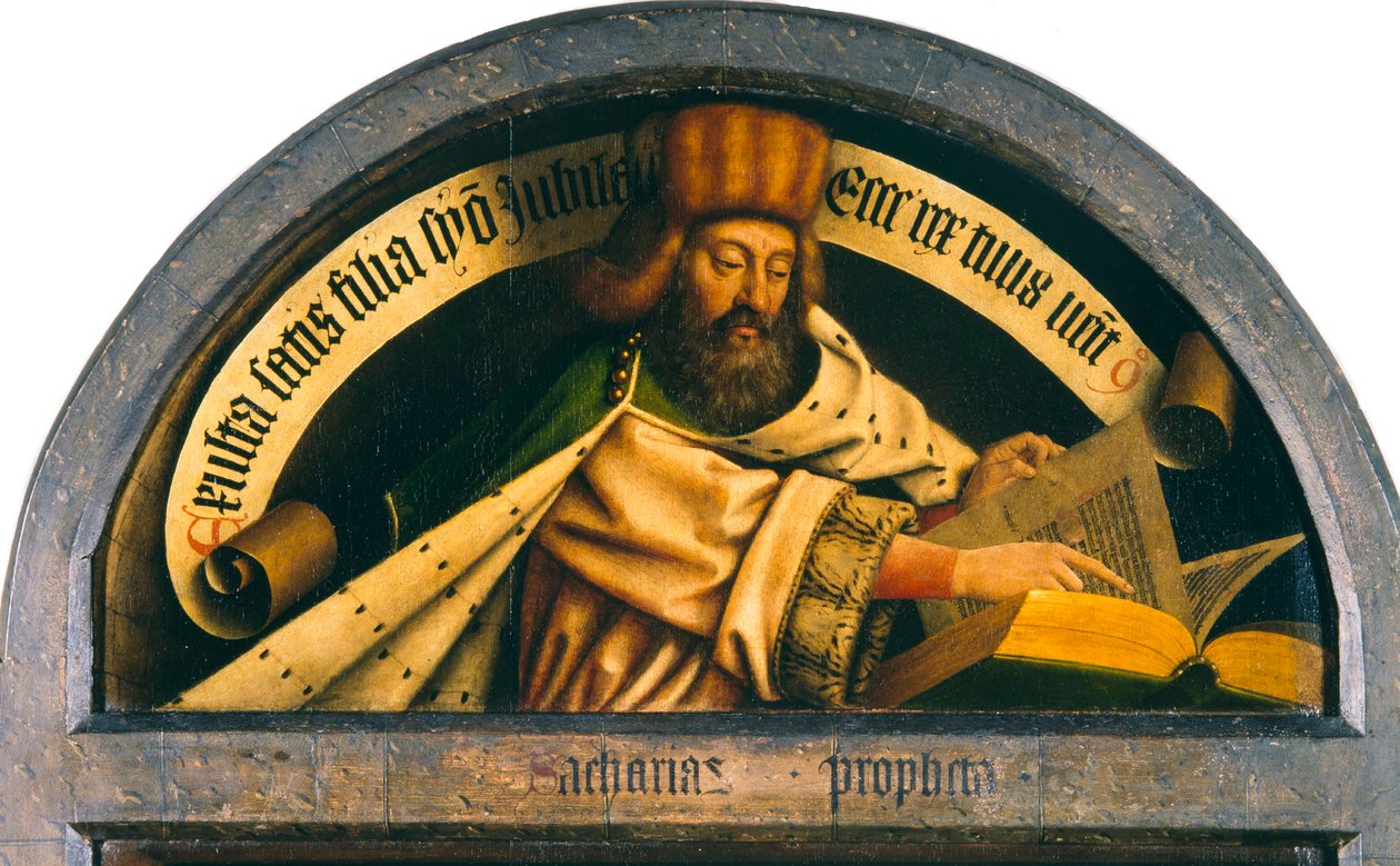 Ghent-altertavlen. Tilbedelse av det mystiske lam: Profeten Sakaria, 1432. av Jan van Eyck