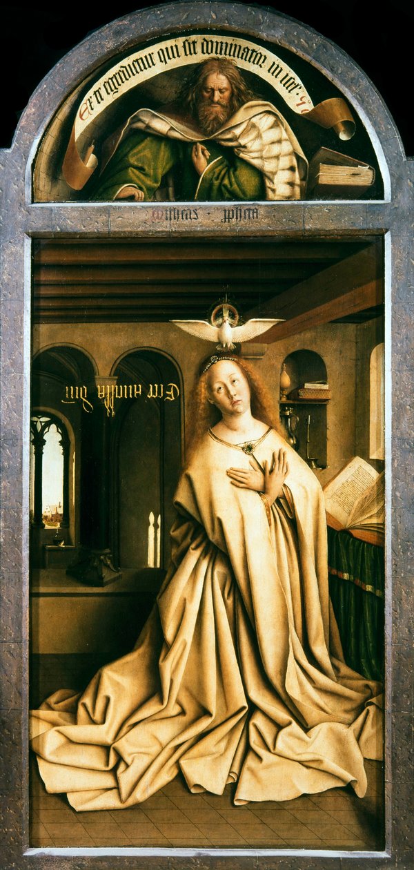 Gent-altertavlen. Adoration of the Mystic Lamb: Virgin Annunciate, 1432. av Jan van Eyck