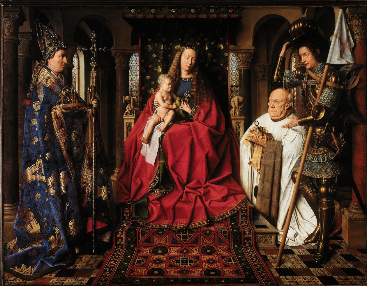 Jomfru Maria og barnet med Canon van der Paele av Jan van Eyck