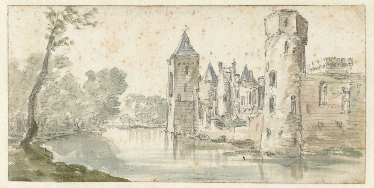 Utsikt over slottet Egmond av Jan van Goyen (possibly)