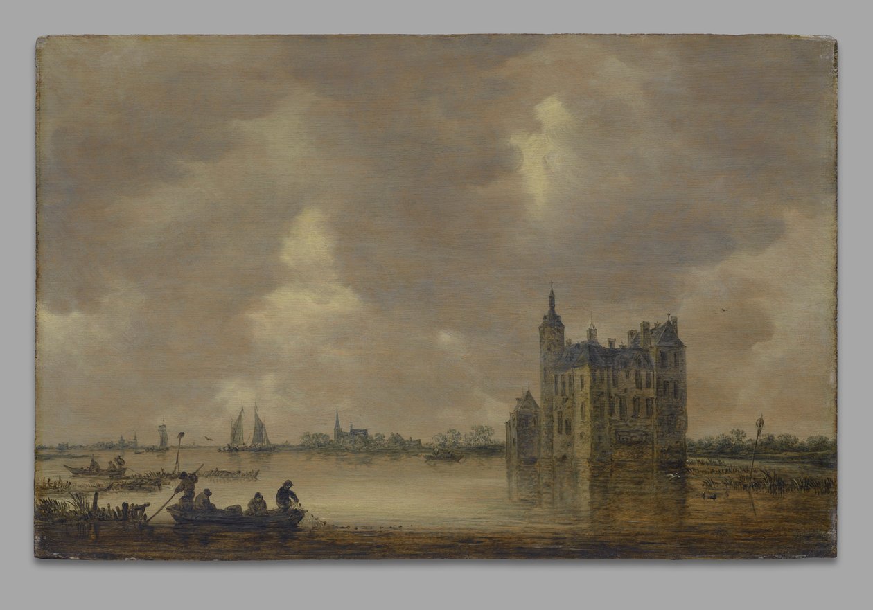 Et slott ved en elv av Jan van Goyen