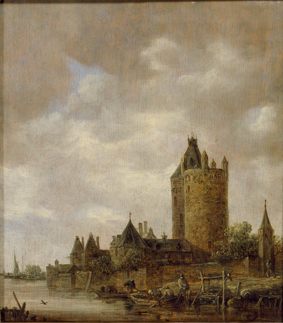 Et slott ved en elv, 1647 av Jan van Goyen
