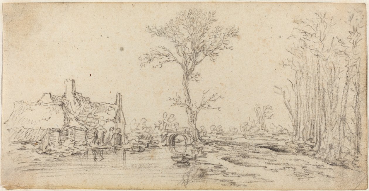 Hytte ved en elv av Jan van Goyen