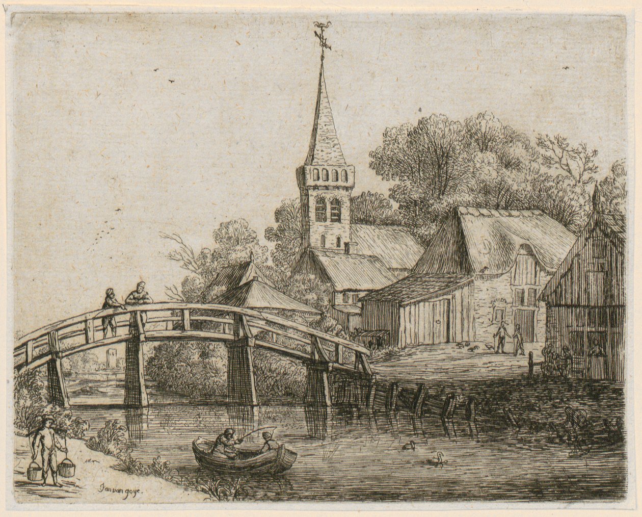 Trebro, blad 4 fra serien «Ulike landskap» av Jan van Goyen