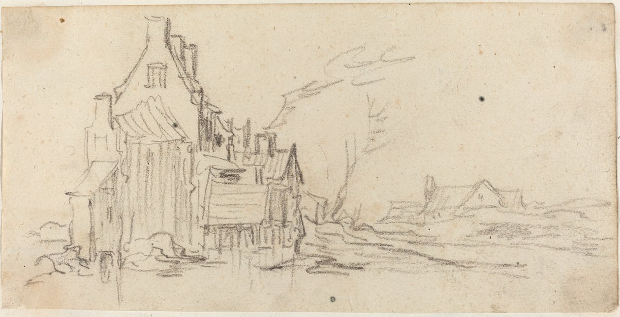 Hus ved en vei av Jan van Goyen