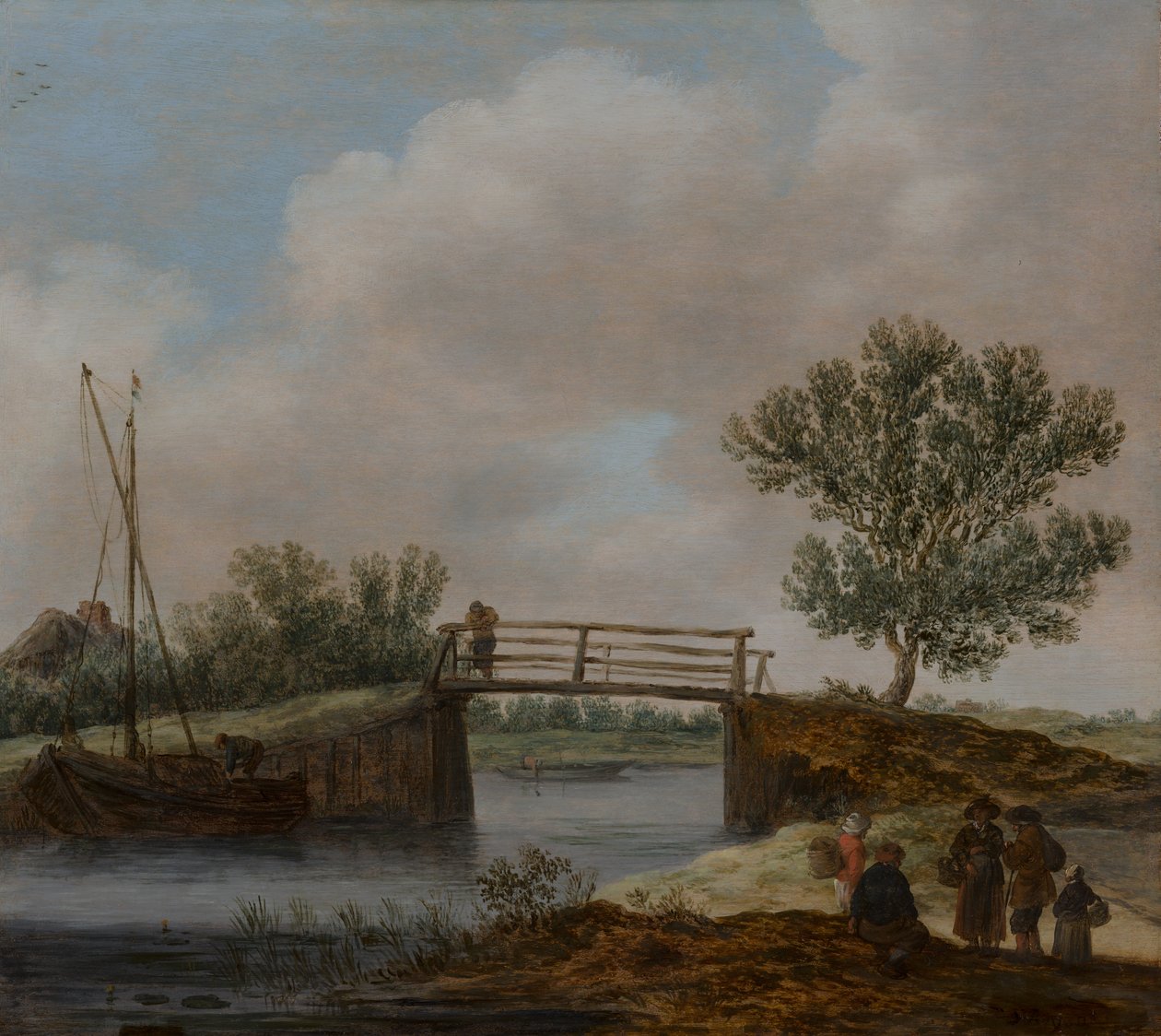 Landskap med bro, kjent som «Den lille broen» av Jan van Goyen
