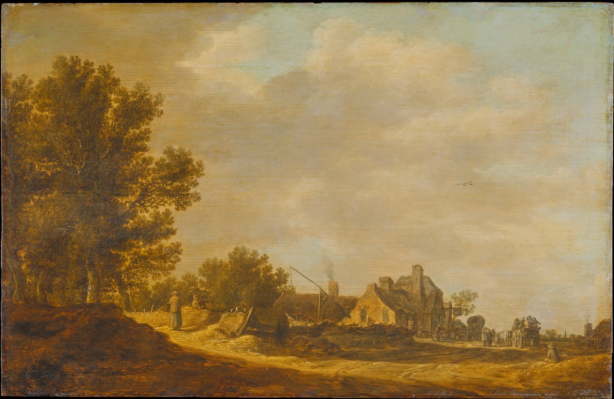 Landskap med vertshus av Jan van Goyen