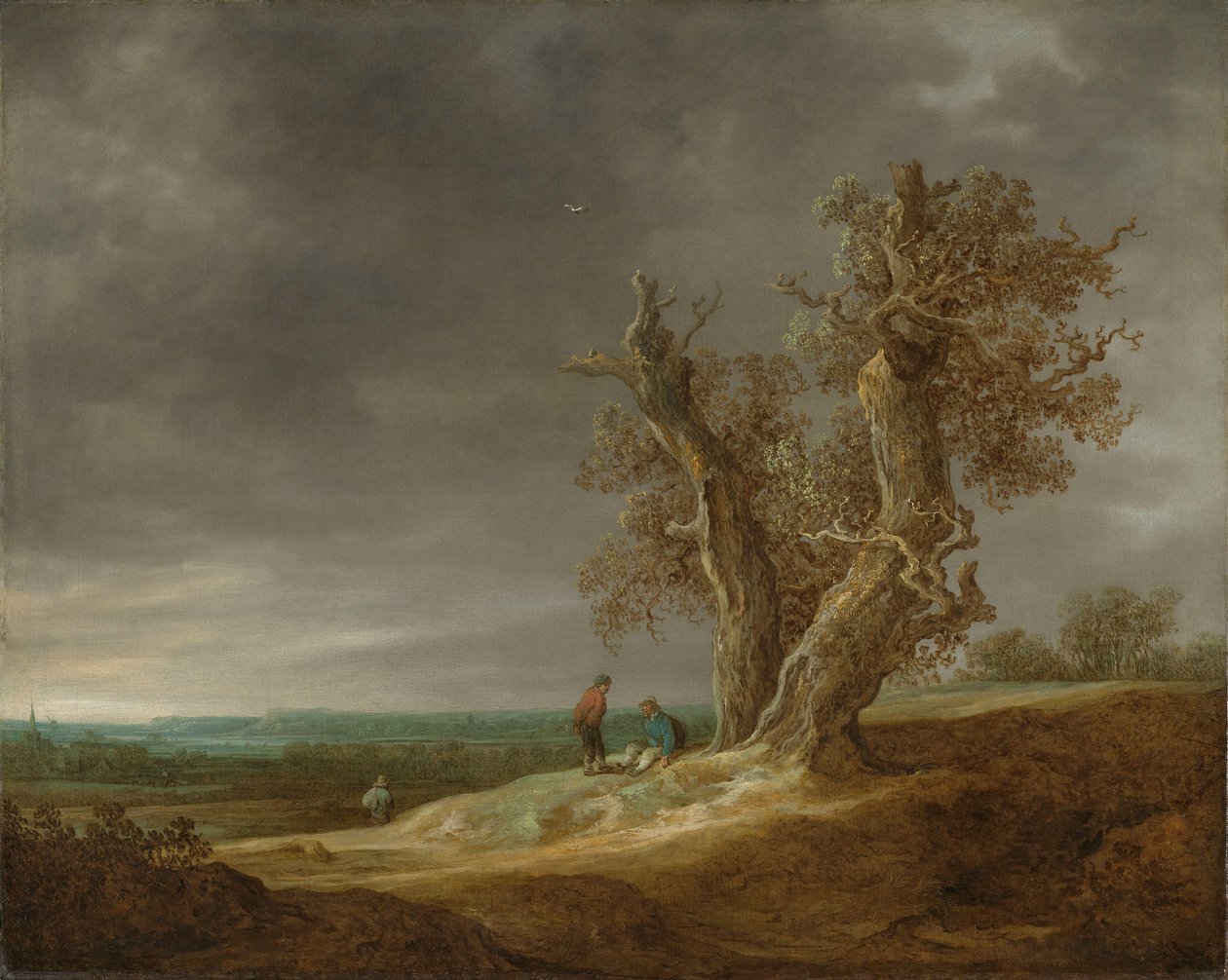 Landskap med to eiker av Jan van Goyen