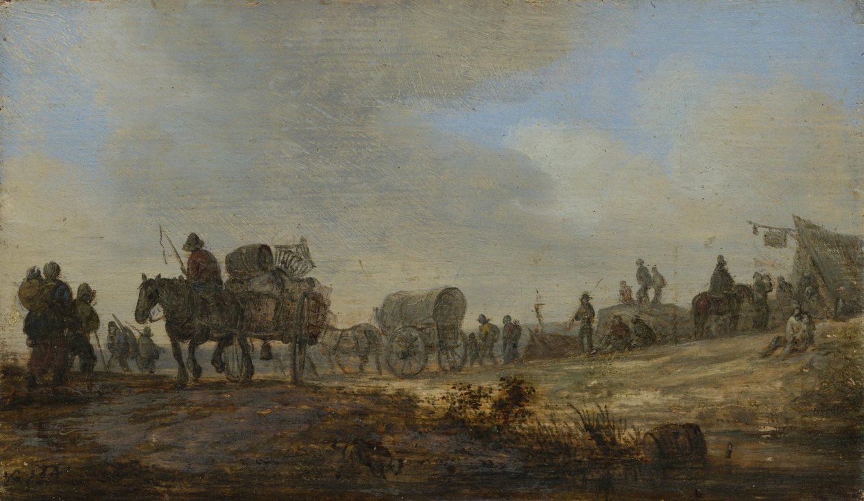 Landskap med bondevogn av Jan van Goyen