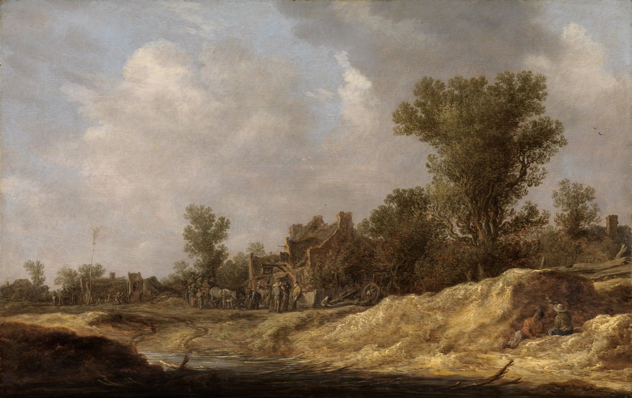 Landskap med bønder av Jan van Goyen