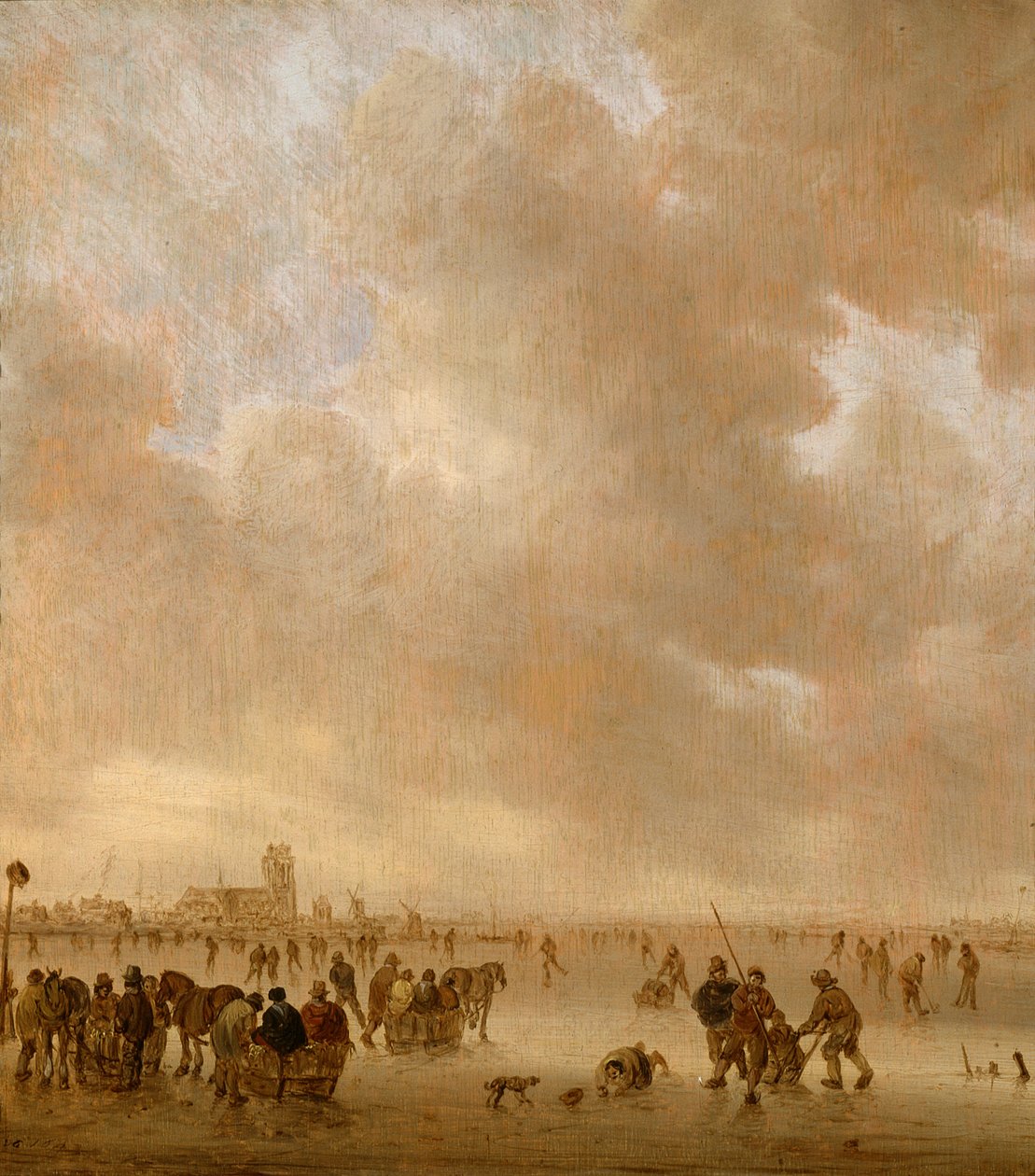 På isen nær Dordrecht av Jan van Goyen