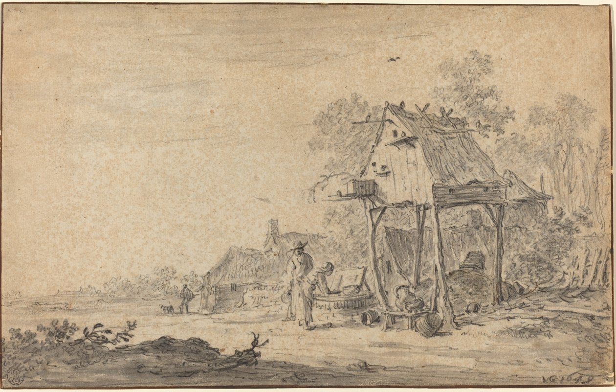 Elvelandskap av Jan van Goyen