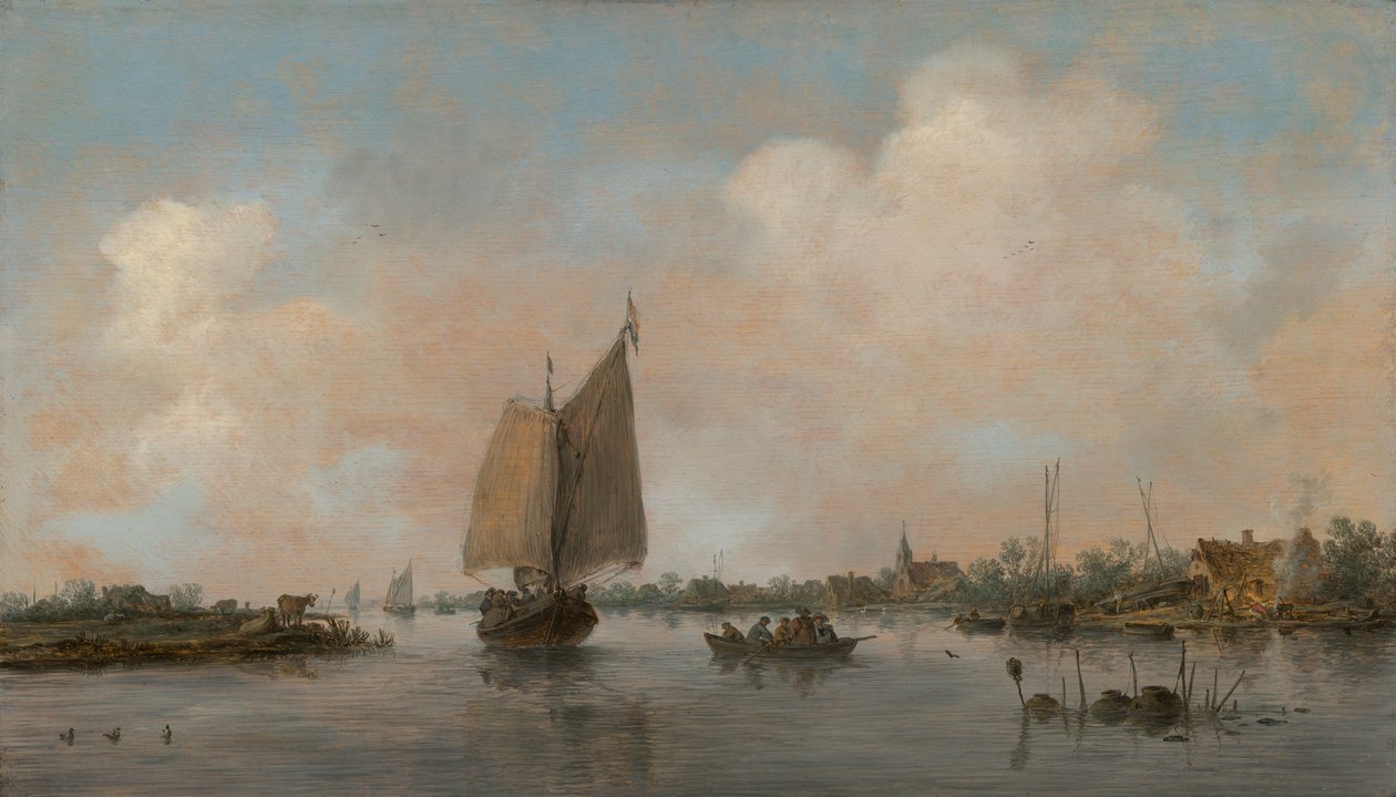 Utsikt over elven av Jan van Goyen