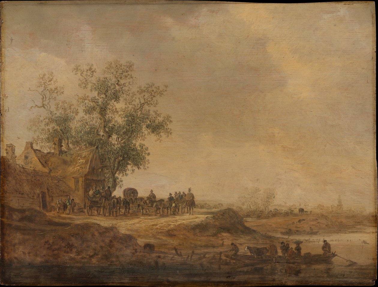 Stansen foran vertshuset av Jan van Goyen