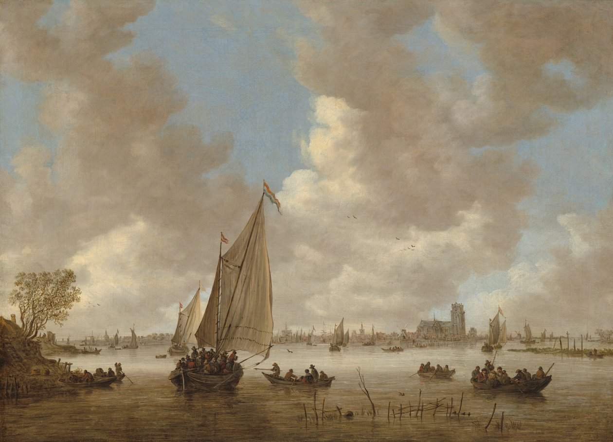 Utsikt over Dordrecht fra nord, tidlig på 1650-tallet. av Jan van Goyen
