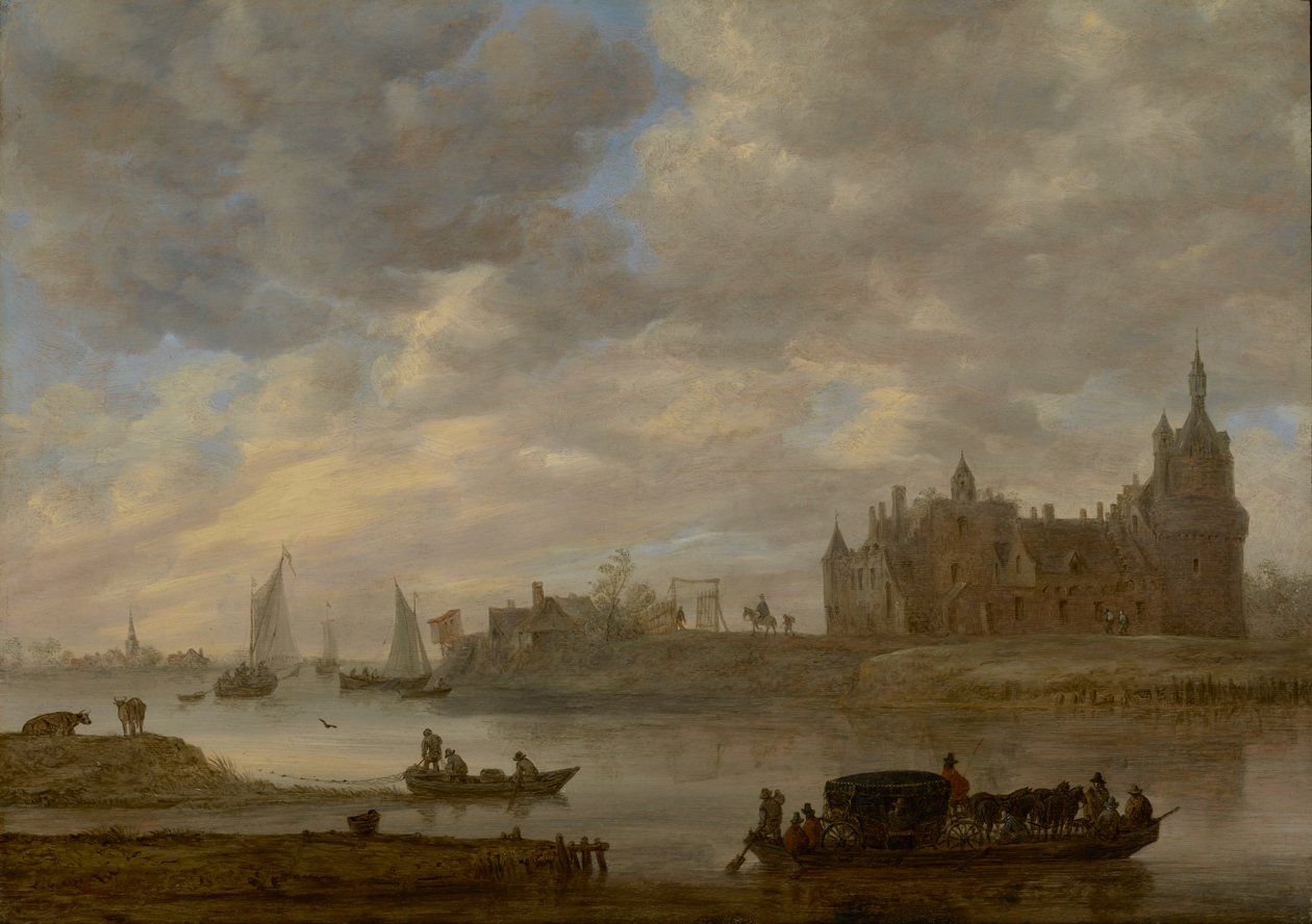 Utsikt over Duurstede slott ved Wijk bij Duurstede av Jan van Goyen