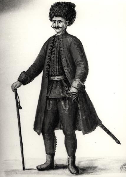 En tjenestemann fra det venetianske arsenalet (akvarell på papir) (s/hvitt-bilde) av Jan van Grevenbroeck