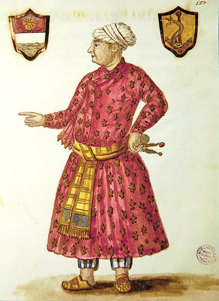 Antonio Manunzio i Mughal-regionen (penn og blekk og wc på papir) av Jan van Grevenbroeck