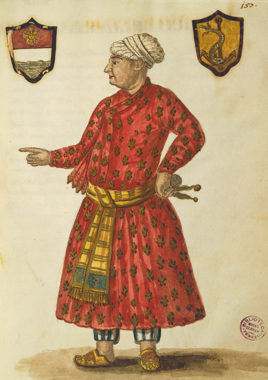 Antonio Manunzio i Mughal-regionen, av Jan Van Grevenbroeck, gravering av Jan van Grevenbroeck